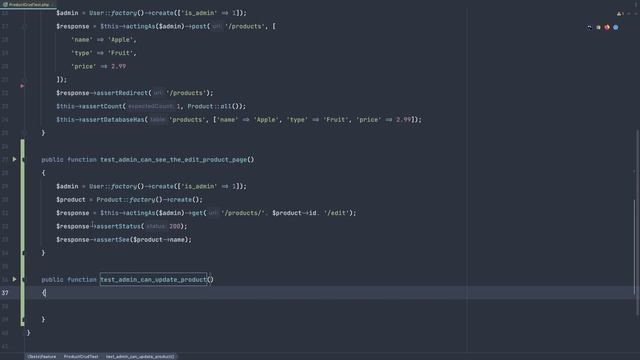 #10 Testing in Laravel | Test Authenticated User Can Update Product | Laravel Testing Tutorial