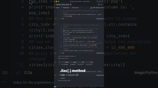 Python & Pandas tips and tricks - loc and .iloc method
