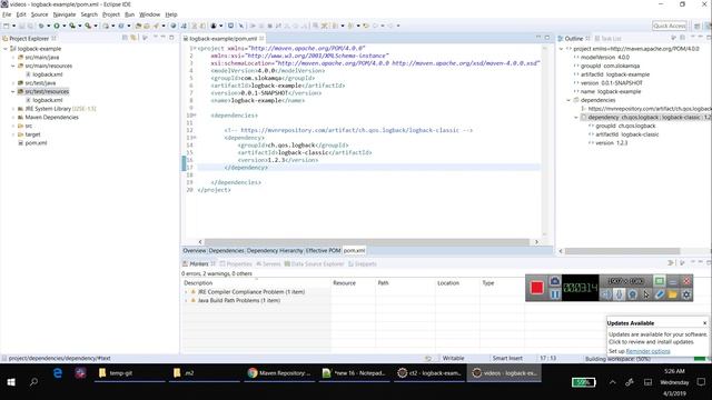 Logback Configuration in Maven Project | Logging | Java смотреть онлайн