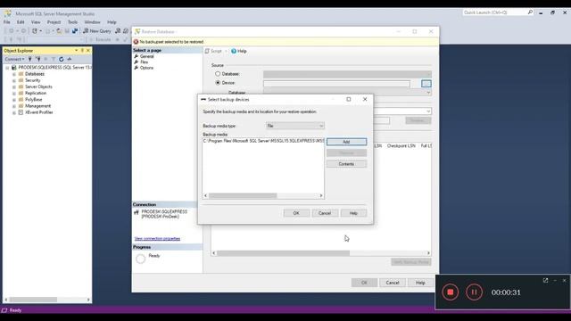 Microsoft SQL Server Management Studio: How To Restore a database смотреть онлайн