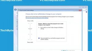 Change UAC Settings in Windows 7