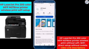 Connect Your HP LaserJet Pro 200 Color MFP M276nw Printer to Your Wi-Fi Network with Your Smartphon
