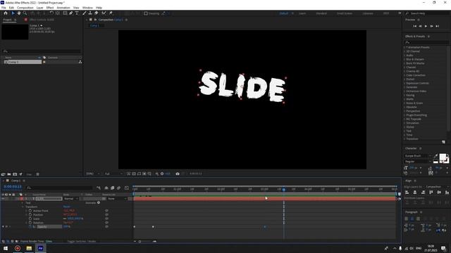 Как сделать Анимацию вылетающего текста в After Effects - After Effects tutorial