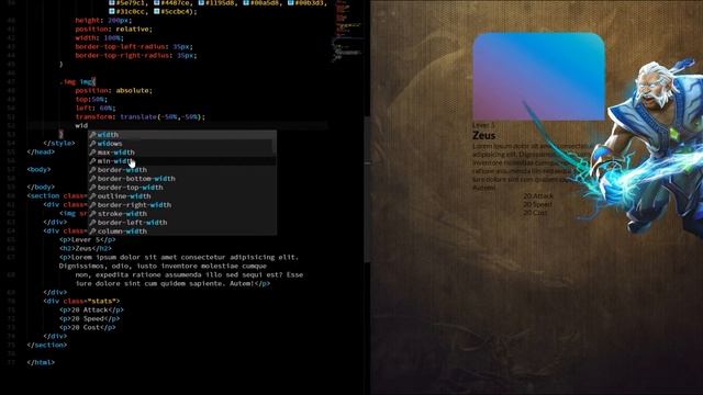 Stunning css Dota 2 Info Card design HTML/CSS