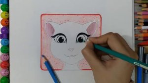 How to Draw the My Talking Angela App Logo | Rabia Drawing Art