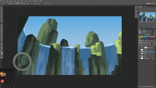 Рисование локации в цифровой графике на планшете | Adobe Photoshop смотреть онлайн