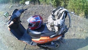 путешествие на скутере к таежной речке.