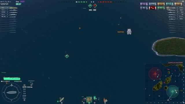World of Warships Langley авианосец США Лэнгли полный гайд как играть на авике #wows #games #war