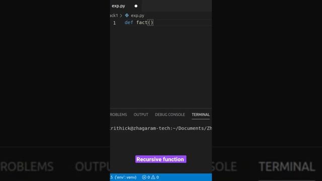 Python course in tamil | Recursive function