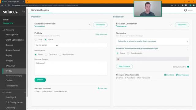 Try Me! A demo of the built-in test pub/sub app. And REPLAY! смотреть онлайн