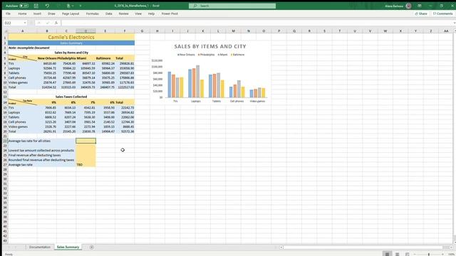 Excel 2016: Module 2: SAM Project 1a Walkthrough