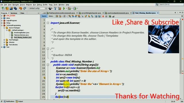 W.A.P. to Find OR print Missing Number of Sorted Array in java ||by Umesh Upadhyay смотреть онлайн