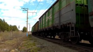 Система электровозов ВЛ11М-181/183 с грузовым поездом