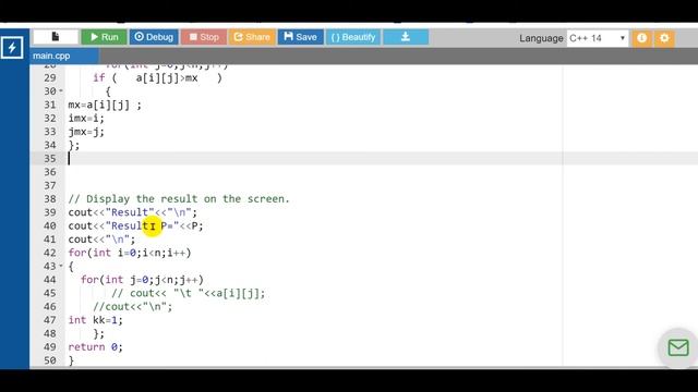Two dimensional arrays in C ++  Processing Algorithms