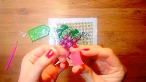 Алмазная вышивка. Подготовка и процесс. Мозаика круглыми стразами. Мой первый опыт :)