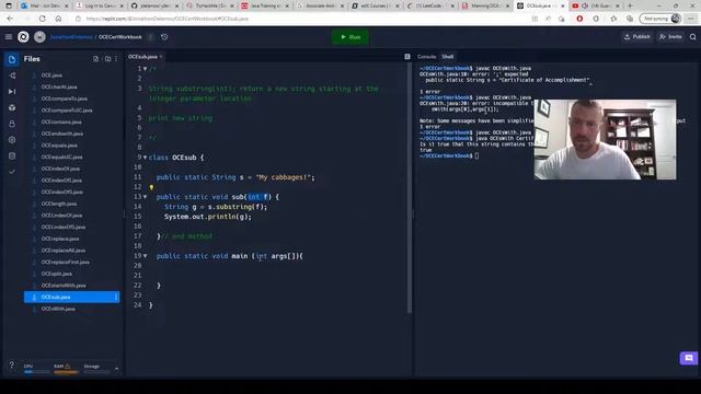 OCE Java I - String substring(int) смотреть онлайн