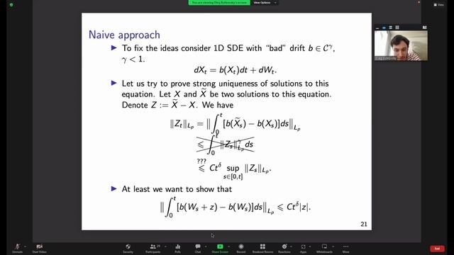 Регуляризация шумом для СДУ (и СДУ в частных производных) в не броуновских постановках смотреть онлайн