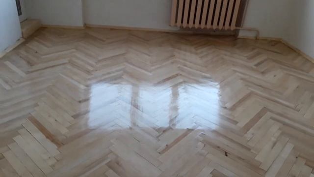 Старый паркет После шлифовки.
