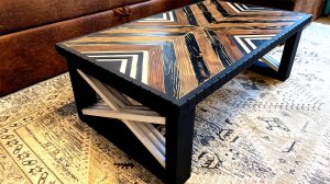 Необычная идея для журнального столика | Стол в гостиную из дерева своими руками | мебель из дерева7