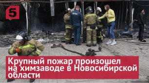Крупный пожар произошел на химзаводе в Новосибирской области