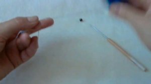 Вплетение бусины в фриволите