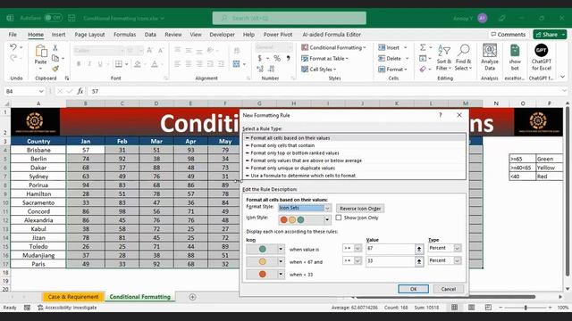 12-Excel Conditional Formatting||Conditional Formatting Icon Sets