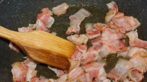 Макароны с беконом и сыром