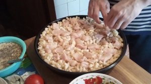 Простая, легкая и вкусная макаронная запеканка или макаронная пица.