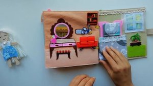 Развивающая книга из фетра для детей - Дом для куклы. Обзор | DIY Felt Quiet Book