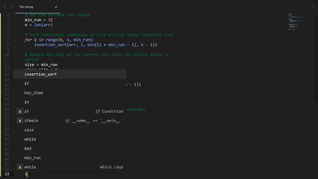 Tim Sort Code in Python | Sorting Algorithms | Python Coding Tutorial | Python Coding Interview
