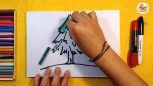 Как нарисовать Ёлку. Урок рисования для детей от 3 лет, РыбаКит