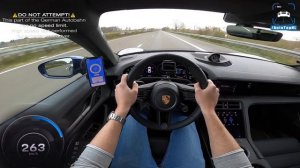 PORSCHE TAYCAN TURBO S 761HP TOP SPEED on AUTOBAHN (NO SPEED LIMIT) by AutoTopNL