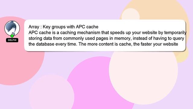 Array : Key groups with APC cache смотреть онлайн