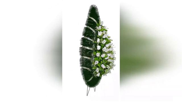 Венок Родион бархатный бутон, 3D венок, ритуальный венок, искусственный венок