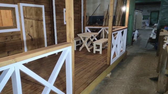 Баня с террасой или Баня с беседкой из бруса смотреть онлайн