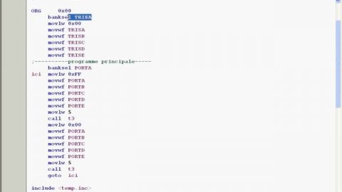 premier programme en MPLAB