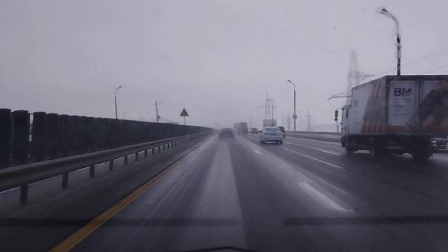 Въезд в Минск с Гродненской трассы.На кольцевой.01.12.23 г. смотреть онлайн