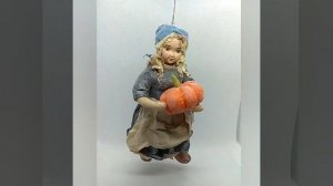 Золушка. Елочная игрушка из ваты.