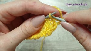 Лицевая гладь спицами.