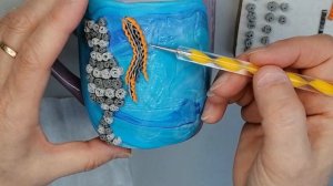 DIY Декор кружки #Трикота Котейки. Техника Квиллинг глиной.#QuillingPolymerclay  #Квиллинг