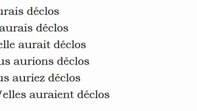 Изучение французского языка = Спряжение глаголов = Déclore смотреть онлайн