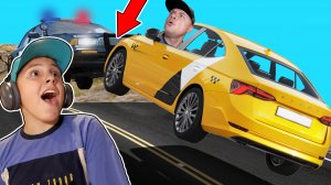 ТАКСИСТ столкнулся с ДПС на трассе в BeamNG Drive