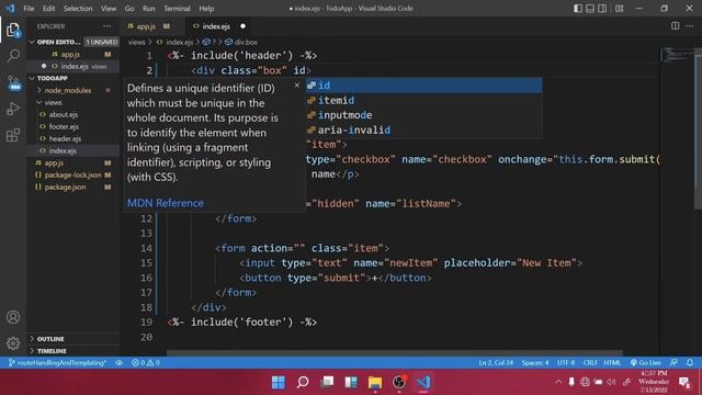 How to create a To-do App using NodeJS: 5 - Frontend Templating