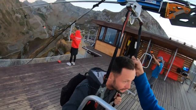 Самый высокий и длинный зиплайн (zipline). Красная Поляна. Сочи. смотреть онлайн