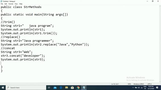 Java String Class Methods