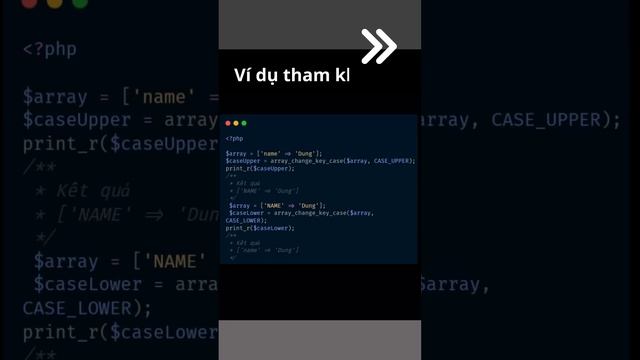 Sử dụng hàm array_change_key_case() trong php #php #function #coding