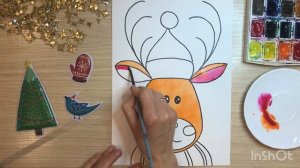 Олень рисунок Новогодний олень рисунок. Олень рисунок для детей Новогодние рисунки для срисовки 202