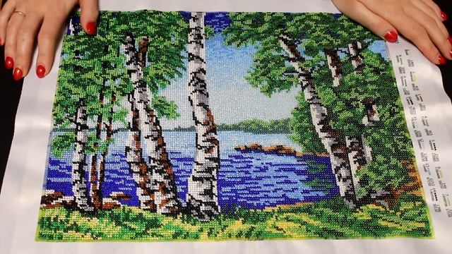 Картина бисером "Берёзки" - полная зашивка - шикарный результат! смотреть онлайн
