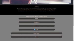 Restaurant Reservation Application - React, Node.JS, SQL