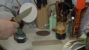 Заточка ножа из алмазной стали дрелью часть 1 и Питень.